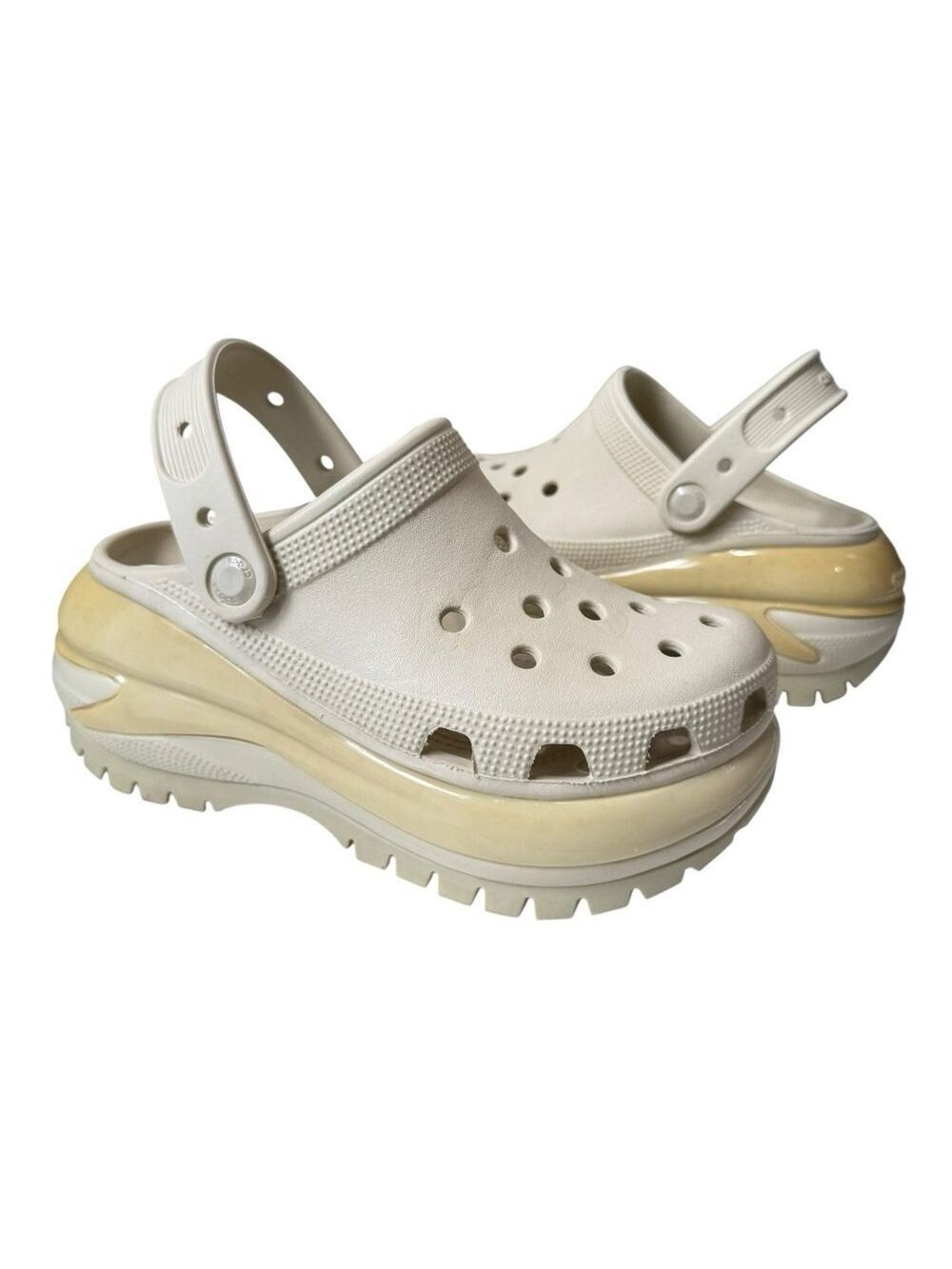 Crocs Mega Crush Clog Classic Bone Platform Shoes Women’s Size 6/Mens 4